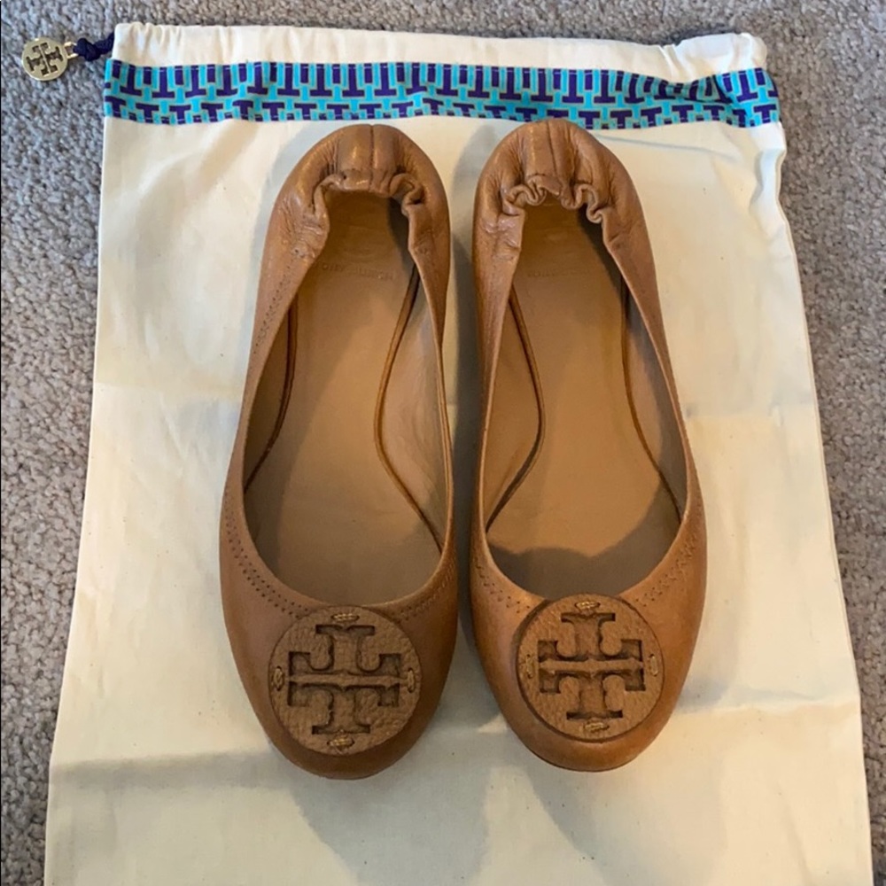 Tory Burch brown letter flats